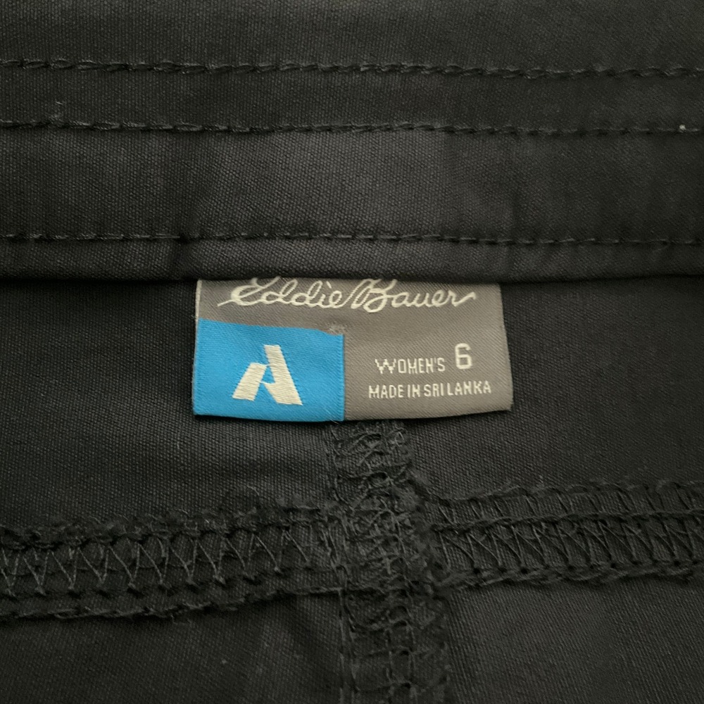 Eddie‎ Bauer First Ascent Womens Sz 6 Black Hiking Cargo Pants Outdoor Trail - Picture 3 of 14